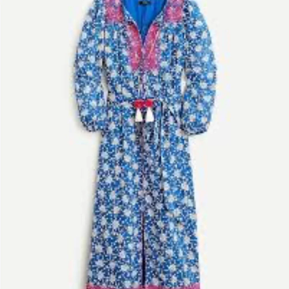 J. Crew Blue and Pink boho Floral Maxi Dress - Picture 1 of 7